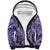 Polynesia Sherpa Hoodie Tribal Polynesian Spirit With Violet Pacific Flowers LT9 Unisex Violet - Polynesian Pride