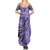 Polynesia Summer Maxi Dress Tribal Polynesian Spirit With Violet Pacific Flowers LT9 - Polynesian Pride