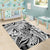 Polynesia Area Rug Tribal Polynesian Spirit With White Pacific Flowers LT9 - Polynesian Pride