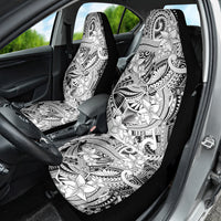 Polynesia Car Seat Cover Tribal Polynesian Spirit With White Pacific Flowers LT9 - Polynesian Pride