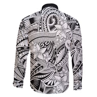 Polynesia Family Matching Off Shoulder Maxi Dress and Hawaiian Shirt Tribal Polynesian Spirit With White Pacific Flowers LT9 - Polynesian Pride