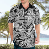 Polynesia Hawaiian Shirt Tribal Polynesian Spirit With White Pacific Flowers LT9 - Polynesian Pride