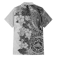 Polynesia Family Matching Tank Maxi Dress and Hawaiian Shirt Hibiscus and Hawaiian Tribal Tattoo Retro Style Gray Color LT9 - Polynesian Pride