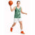 Polynesia Basketball Jersey Hibiscus Hawaiian Tribal Tattoo Retro Green - Polynesian Pride