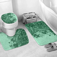 Polynesia Bathroom Set Hibiscus Hawaiian Tribal Tattoo Retro Green - Polynesian Pride
