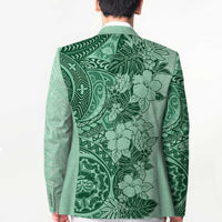Polynesia Blazer Hibiscus Hawaiian Tribal Tattoo Retro Green LT9 - Polynesian Pride