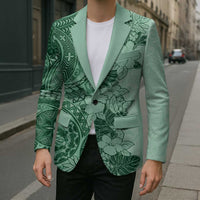 Polynesia Blazer Hibiscus Hawaiian Tribal Tattoo Retro Green LT9 - Polynesian Pride