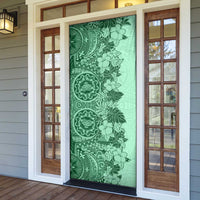 Polynesia Door Cover Hibiscus Hawaiian Tribal Tattoo Retro Green - Polynesian Pride