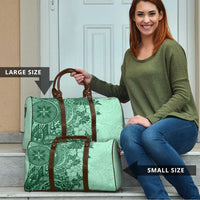Polynesia Travel Bag Hibiscus Hawaiian Tribal Tattoo Retro Green - Polynesian Pride