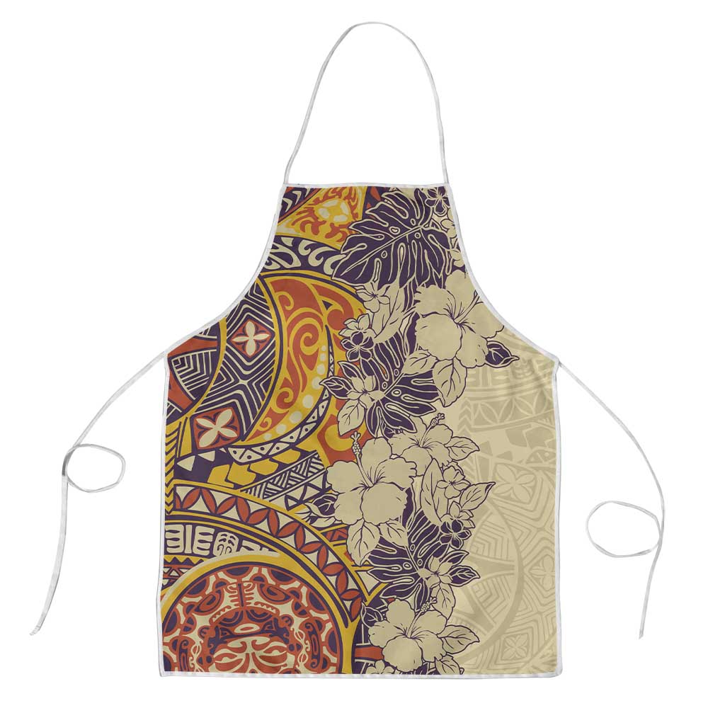 Polynesia Apron Hibiscus Hawaiian Tribal Tattoo Retro Tan LT9 Tan - Polynesian Pride