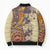 Polynesia Bomber Puffer Jacket Hibiscus Hawaiian Tribal Tattoo Retro Tan - Polynesian Pride