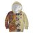 Polynesia Kid Hoodie Hibiscus and Hawaiian Tribal Tattoo Retro Style Tan Color LT9 Hoodie Tan - Polynesian Pride