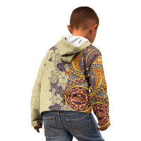 Polynesia Kid Hoodie Hibiscus and Hawaiian Tribal Tattoo Retro Style Tan Color LT9 - Polynesian Pride