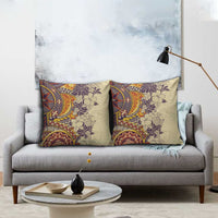 Polynesia Pillow Cover Hibiscus Hawaiian Tribal Tattoo Retro Tan - Polynesian Pride