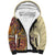 Polynesia Sherpa Hoodie Hibiscus and Hawaiian Tribal Tattoo Retro Style Tan Color LT9 Unisex Tan - Polynesian Pride
