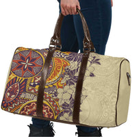 Polynesia Travel Bag Hibiscus Hawaiian Tribal Tattoo Retro Tan - Polynesian Pride
