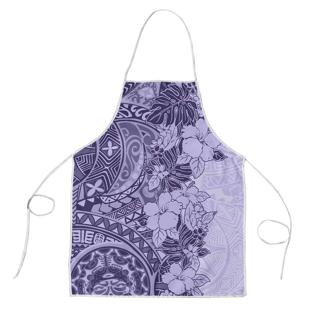 Polynesia Apron Hibiscus Hawaiian Tribal Tattoo Retro Violet LT9 Violet - Polynesian Pride