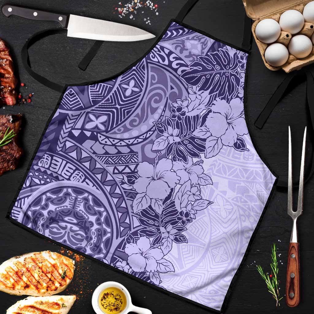 Polynesia Apron Hibiscus Hawaiian Tribal Tattoo Retro Violet - Polynesian Pride