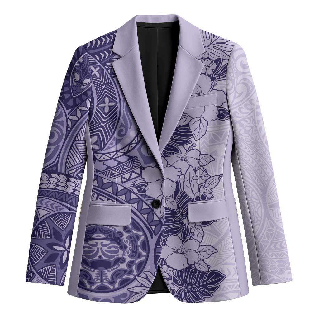 Polynesia Blazer Hibiscus Hawaiian Tribal Tattoo Retro Violet - Polynesian Pride