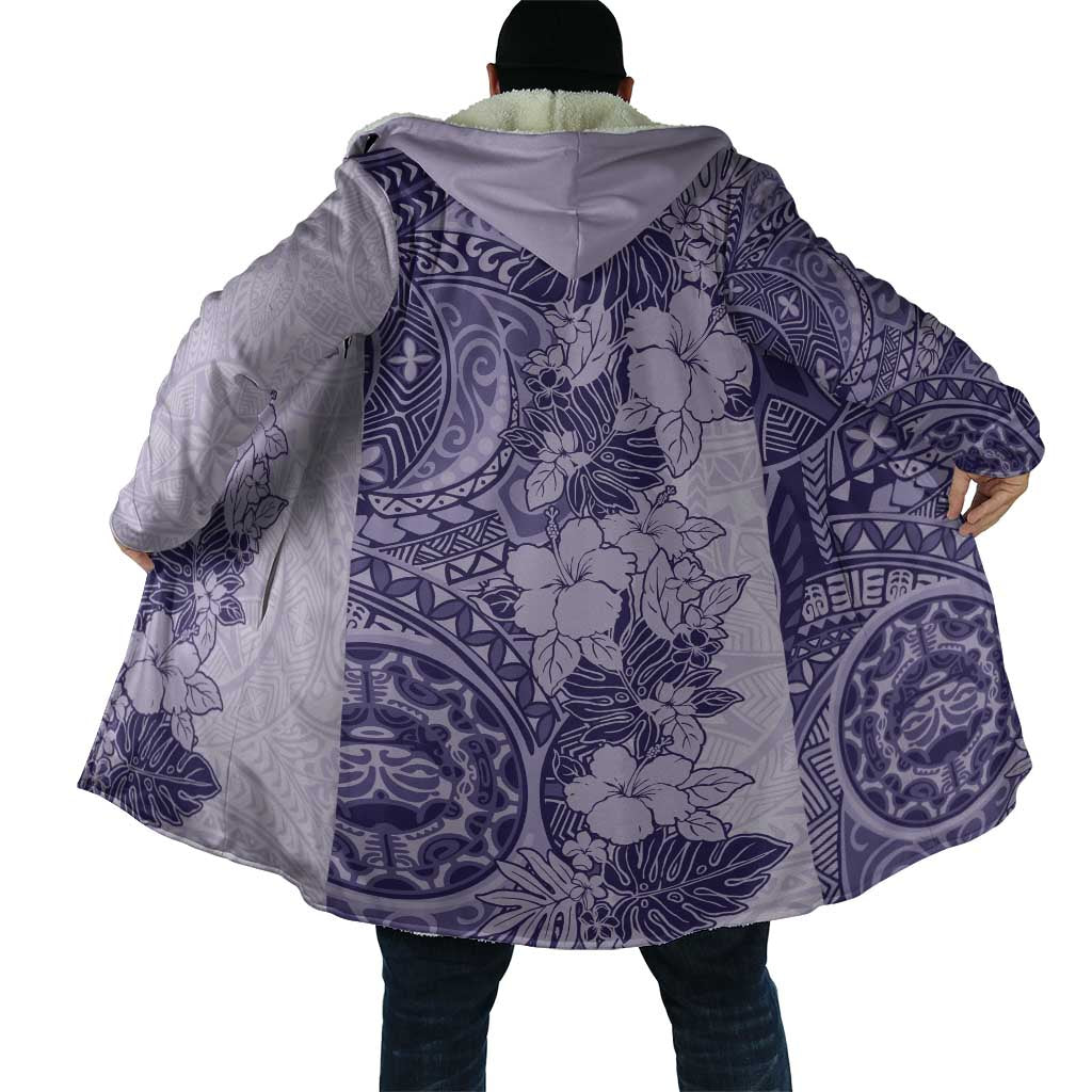 Polynesia Cloak Hibiscus Hawaiian Tribal Tattoo Retro Violet - Polynesian Pride