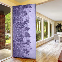 Polynesia Door Cover Hibiscus Hawaiian Tribal Tattoo Retro Violet - Polynesian Pride