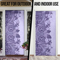Polynesia Door Cover Hibiscus Hawaiian Tribal Tattoo Retro Violet - Polynesian Pride
