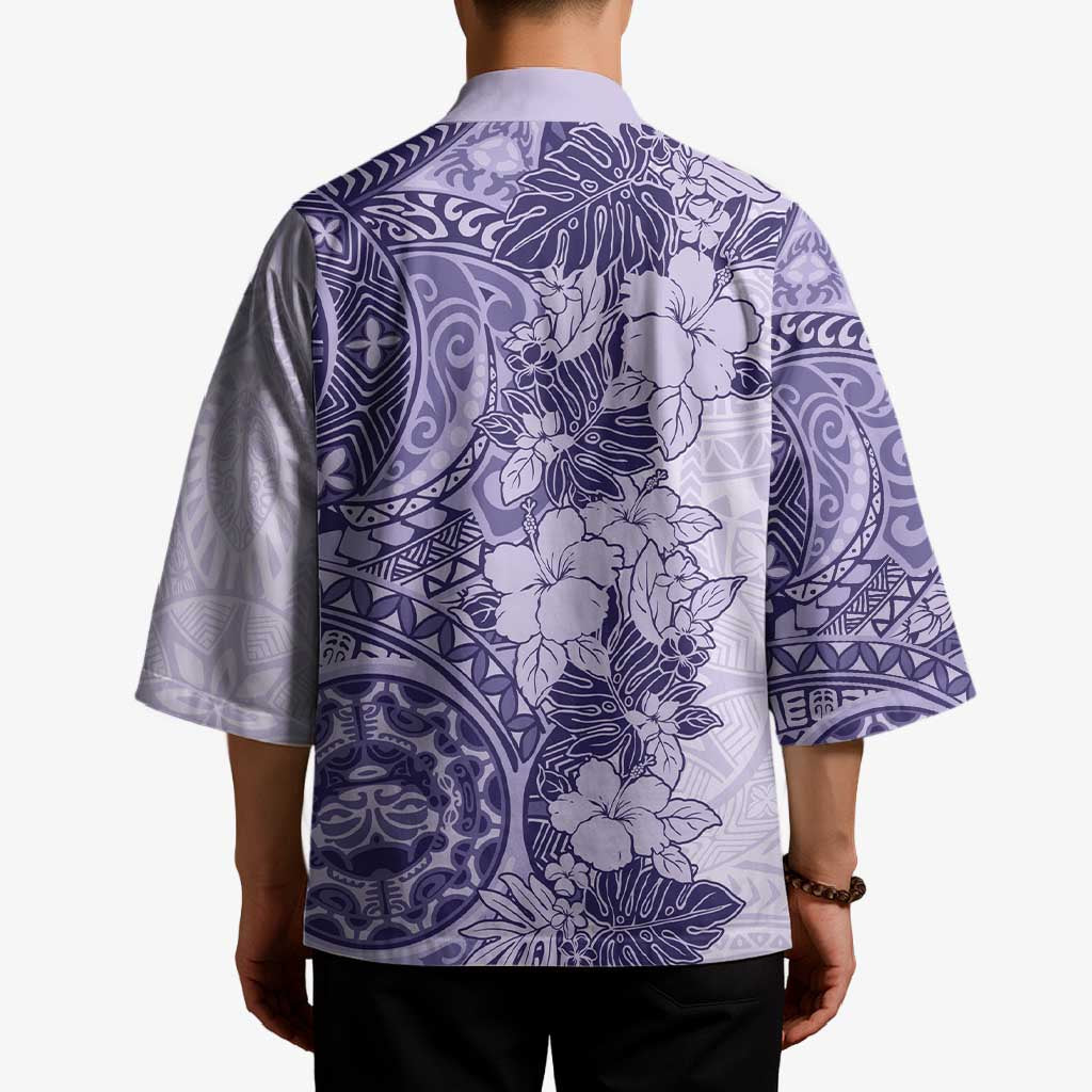 Polynesia Kimono Hibiscus Hawaiian Tribal Tattoo Retro Violet - Polynesian Pride