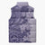 Polynesia Sleeveless Puffer Jacket Hibiscus Hawaiian Tribal Tattoo Retro Violet - Polynesian Pride