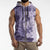Polynesia Sleeveless Zip Hoodie Hibiscus Hawaiian Tribal Tattoo Retro Violet - Polynesian Pride