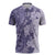 Polynesia Zipper Polo Shirt Hibiscus Hawaiian Tribal Tattoo Retro Violet - Polynesian Pride