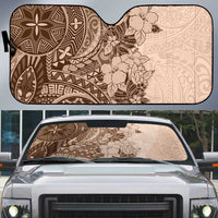 Polynesia Auto Sun Shade Hibiscus Hawaiian Tribal Tattoo Retro Pink Pastel - Polynesian Pride