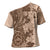 Polynesia Cross Shoulder Shirt Hibiscus Hawaiian Tribal Tattoo Retro Pink Pastel - Polynesian Pride