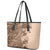 Polynesia Leather Tote Bag Hibiscus and Hawaiian Tribal Tattoo Retro Style Pink Pastel LT9 - Polynesian Pride