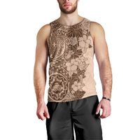 Polynesia Men Tank Top Hibiscus and Hawaiian Tribal Tattoo Retro Style Pink Pastel LT9 - Polynesian Pride