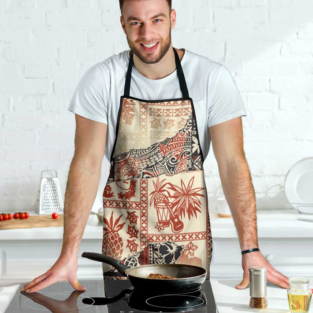 Hawaii Beige Version Apron Aloha Tribal Pattern - Polynesian Pride