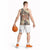 Hawaii Beige Version Basketball Jersey Aloha Tribal Pattern - Polynesian Pride