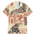 Hawaii Family Matching Off Shoulder Short Dress and Hawaiian Shirt Aloha Tribal Pattern Beige Version LT9 Dad's Shirt - Short Sleeve Beige - Polynesian Pride