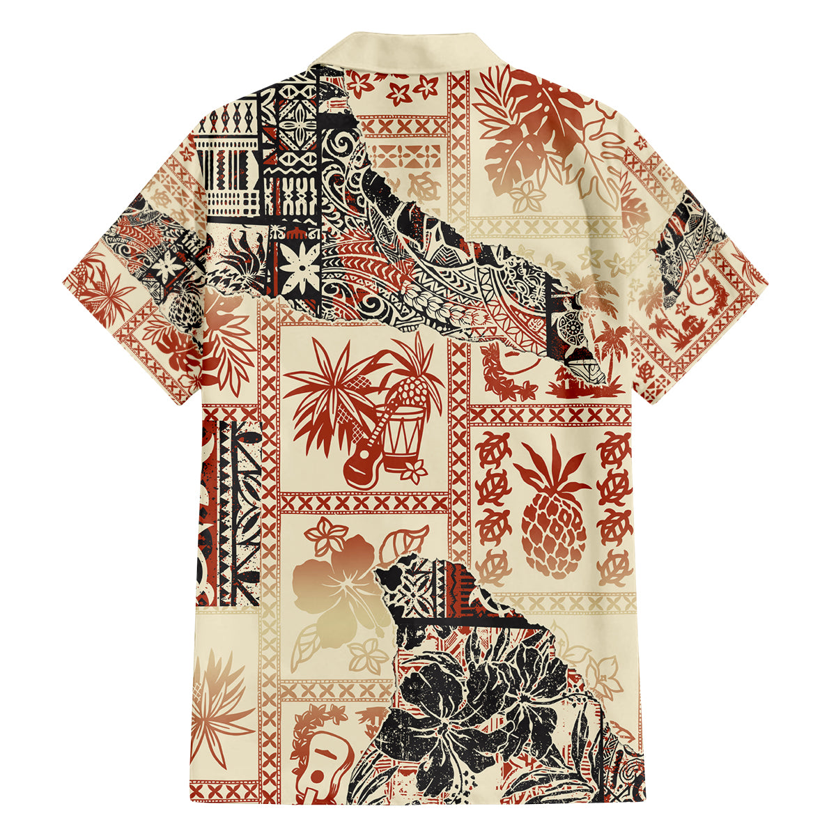 Hawaii Family Matching Tank Maxi Dress and Hawaiian Shirt Aloha Tribal Pattern Beige Version LT9 - Polynesian Pride