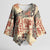 Hawaii Beige Version Kimono Sleeve Blouse Aloha Tribal Pattern - Polynesian Pride