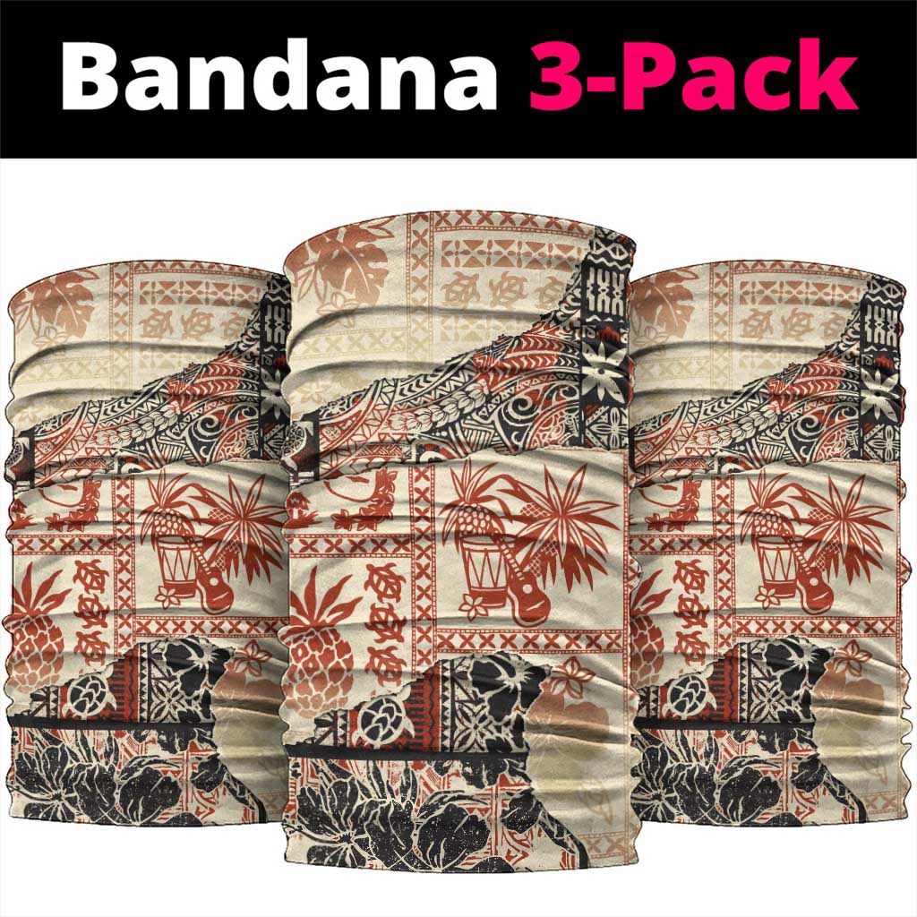 Hawaii Beige Version Neck Gaiter Aloha Tribal Pattern - Polynesian Pride