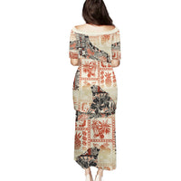 Hawaii Puletasi Aloha Tribal Pattern Beige Version LT9 - Polynesian Pride