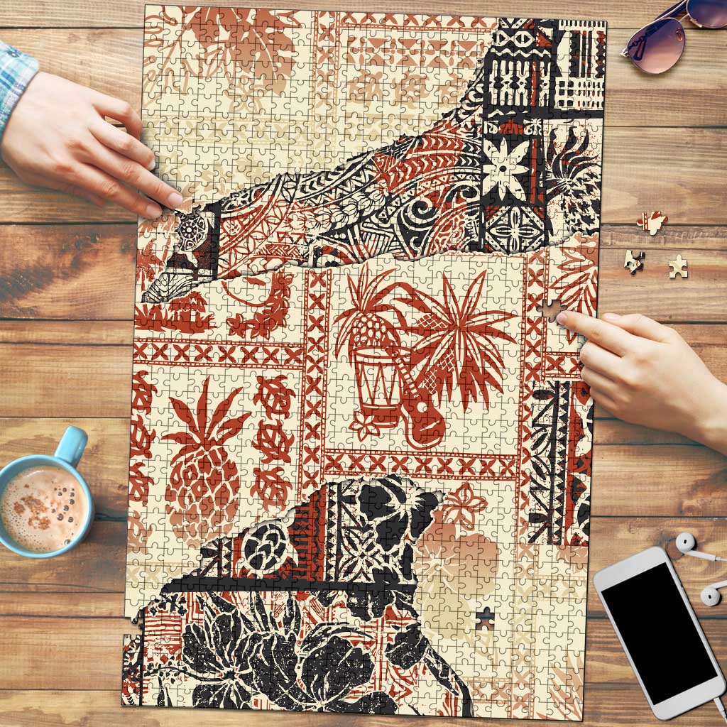 Hawaii Beige Version Puzzle Aloha Tribal Pattern LT9 Beige - Polynesian Pride