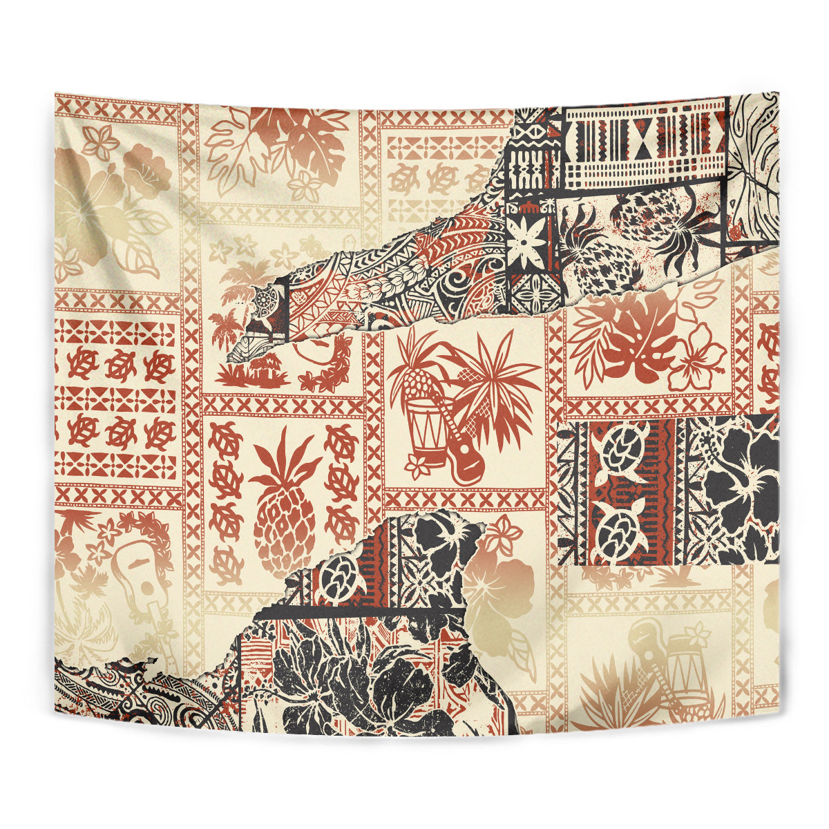 Hawaii Tapestry Aloha Tribal Pattern Beige Version LT9 - Polynesian Pride