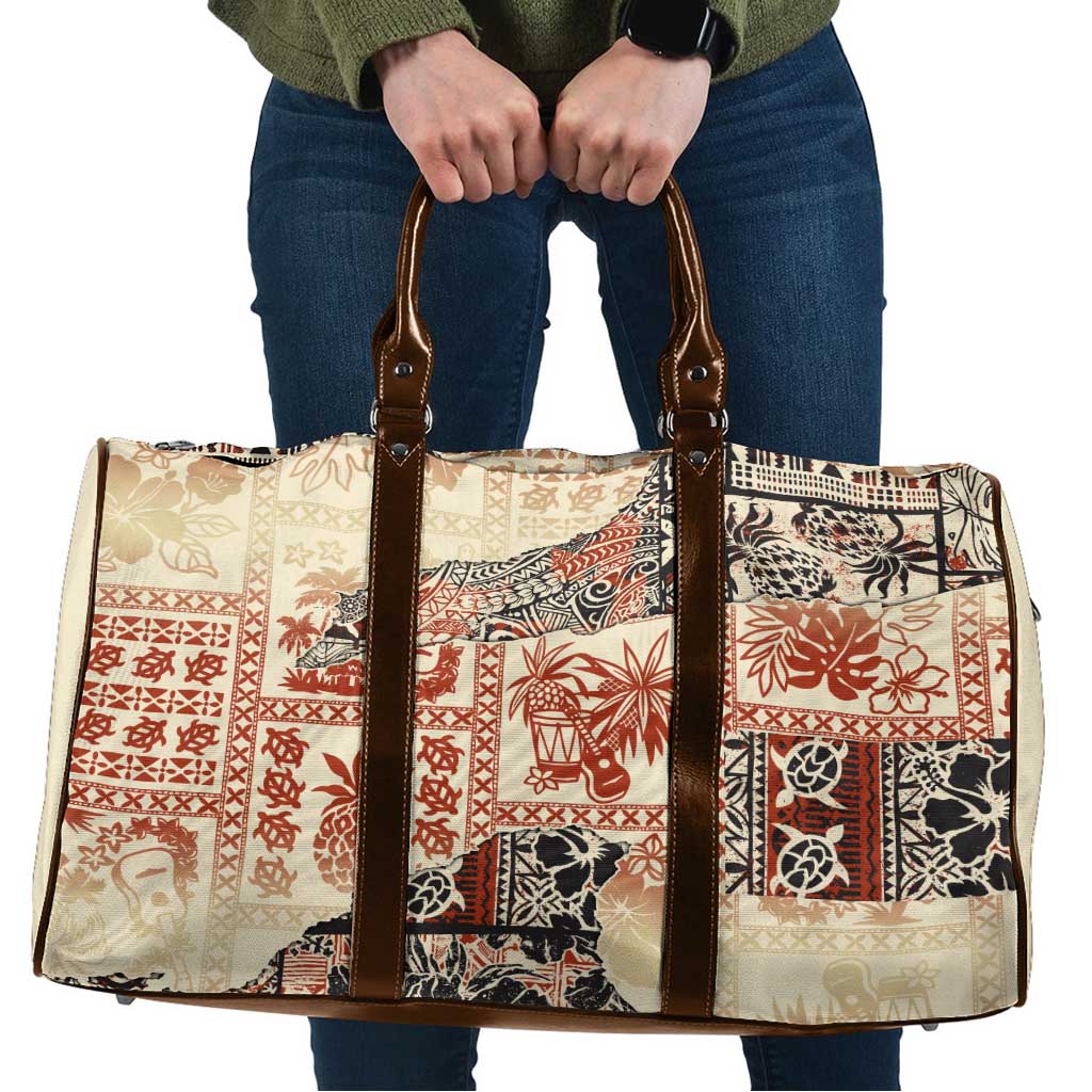 Hawaii Beige Version Travel Bag Aloha Tribal Pattern LT9 Beige - Polynesian Pride