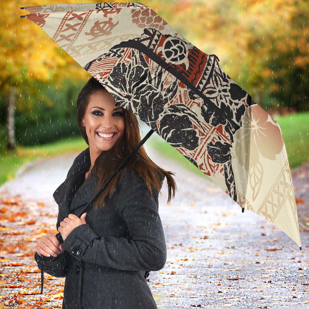 Hawaii Beige Version Umbrella Aloha Tribal Pattern - Polynesian Pride