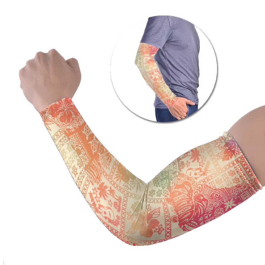 Hawaii Sweat Pink Ombre Arm Sleeves Aloha Tribal Pattern - Polynesian Pride