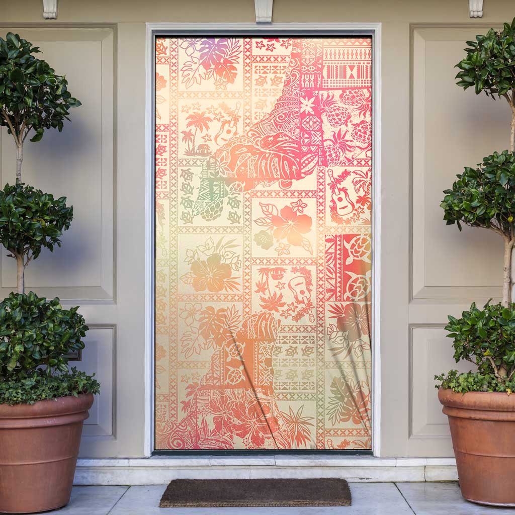 Hawaii Sweat Pink Ombre Door Cover Aloha Tribal Pattern - Polynesian Pride