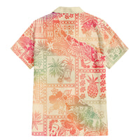 Hawaii Family Matching Mermaid Dress and Hawaiian Shirt Aloha Tribal Pattern Sweat Pink Ombre LT9 - Polynesian Pride