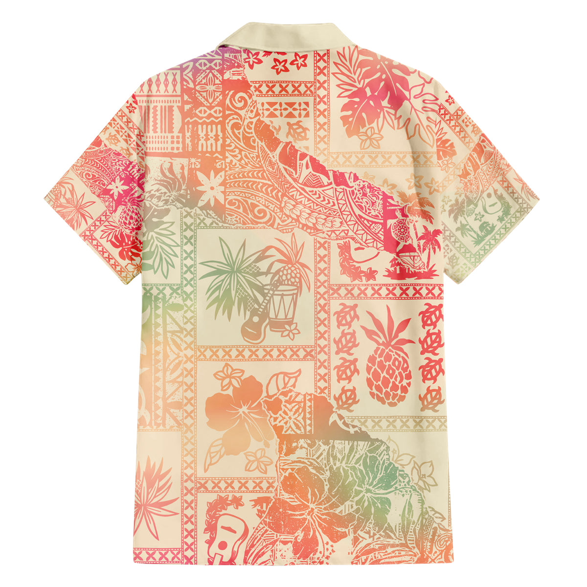 Hawaii Hawaiian Shirt Aloha Tribal Pattern Sweat Pink Ombre LT9 - Polynesian Pride