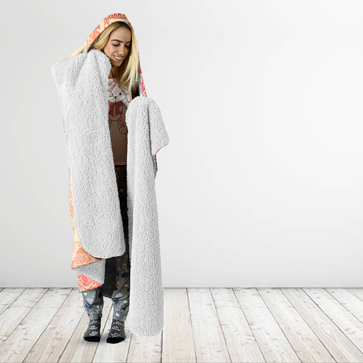 Hawaii Hooded Blanket Aloha Tribal Pattern Sweat Pink Ombre LT9 - Polynesian Pride